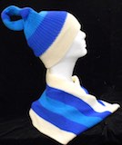 Blue Teal White Klein bottle hat and scarf